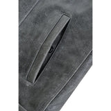 Men's Distressed Gray Cowhide Leather  Motorcycle Vest