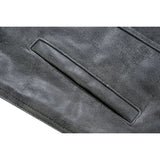Men's Distressed Gray Cowhide Leather  Motorcycle Vest