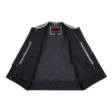 Men's Distressed Gray Cowhide Leather  Motorcycle Vest