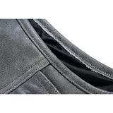 Men's Distressed Gray Cowhide Leather  Motorcycle Vest