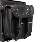 Leather Black PVC Large 4 Piece Motorcycle Touring Tail Bag wi