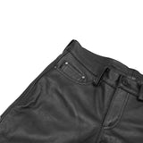 Women's Classic 5 Pocket Black Casual Motorcycle Leather Pants