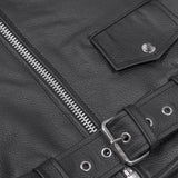 Classic Star Black Men's Leather Motorcycle Jacket – Adjustable Fit