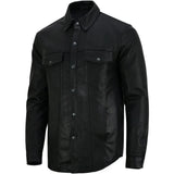 Men's Premium Lightweight Black Leather Shirt