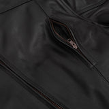 Men's Black Vented Motorcycle Jacket with Plain Sides