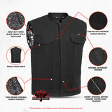 Men's Modern Utility Style Canvas Vest