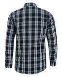 Checkered Men's Armored Black and White Flannel Shirt
