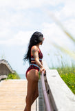 Women's Skull Print High-Waisted Bikini Bottom