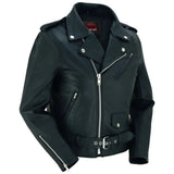 Women's Classic Plain Side Fitted M/C Style Jacket