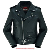 Women's Classic Plain Side Fitted M/C Style Jacket