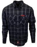 The "Slasher" Black & Grey Flannel (Hidden Snap Collars)