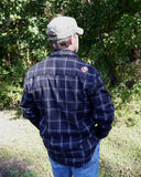 The "Slasher" Black & Grey Flannel (Hidden Snap Collars)