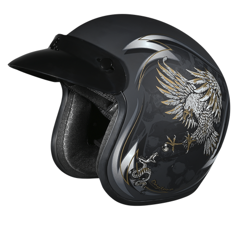 daytona dot motorcycle helmet DOT Approved Daytona Cruiser Open Face Motorcycle Helmet