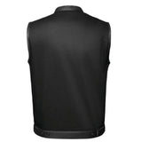 Nightrider - Men's Club Style Denim/Leather Motorcycle Vest
