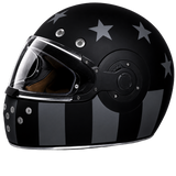 DOT Daytona Retro Full Face Motorcycle Helmet: Vintage Style for Men, Women, & Youth - W/ Captain America Stealth