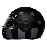 DOT Daytona Retro Full Face Motorcycle Helmet: Vintage Style for Men, Women, & Youth - W/ Captain America Stealth