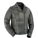 Shen Antique Brown Women's Leather Motorcycle Jacket