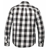 Mens Black and White Cotton Flannel Long Sleeve Shirt - TW205.14