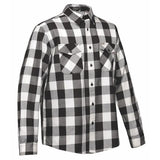 Mens Black and White Cotton Flannel Long Sleeve Shirt - TW205.14