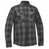 Men's Black and Grey Long Sleeve Cotton Flannel Shirt