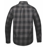 Men's Black and Grey Long Sleeve Cotton Flannel Shirt