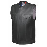 Texan - Men's Texas Flag Club Style Leather Motorcycle Vest
