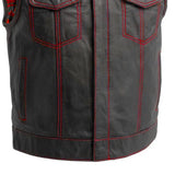 The Club Cut Men's Motorcycle Leather Vest, Multiple Color Options