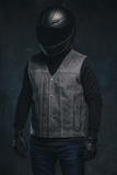 Tombstone - Men's Motorcycle Leather Vest (Gray)