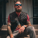Red Diamond - Men's Club Style Leather Motorcycle Vest
