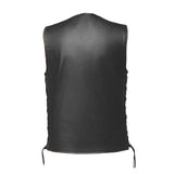Colorado - Men's Motorcycle Leather Vest (Brown)