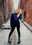 CLOSEOUT Semicolon Unisex Black & Purple Hoodie