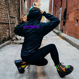CLOSEOUT Semicolon Unisex Black & Purple Hoodie