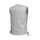 Beryl - Women's Motorcycle Leather Vest - White