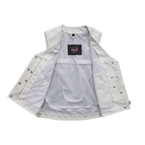Beryl - Women's Motorcycle Leather Vest - White