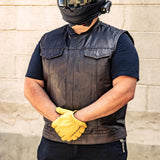 Sharp Shooter Men's Motorcycle Leather Vest
