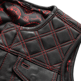 Bonnie - Women's Motorcycle Leather Vest - Diamond Quilt
