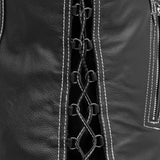 Cindy -  Women's Motorcycle Leather Vest Black