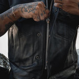 Steelhorse - Men's SOA Club Style Leather Motorcycle Vest