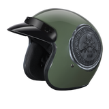 DOT Approved Daytona Cruiser Open Face Motorcycle Helmet - Men, Women & Youth - With Visor & Graphics - W/ 2nd Amendment Seal