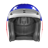 DOT Approved Daytona Cruiser Open Face Motorcycle Helmet - Men, Women & Youth - With Visor & Graphics - W/ Captain America