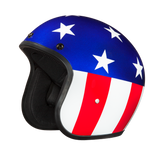 DOT Approved Daytona Cruiser Open Face Motorcycle Helmet - Men, Women & Youth - With Visor & Graphics - W/ Captain America