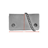 BWC231 Buffalo Nickel Snap Brown Leather Long Bi-Fold Biker Wallet