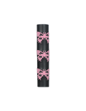 Black Leather Ponytail Wrap with Pink Butterflies