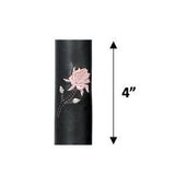 Hair Gloves Black & Pink with pink rose