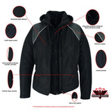 Darkstream Women's Mesh  Motorcycle Jacket - Black/ Black Tone Reflective