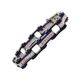 VJ117 Two Tone Black/Candy Blue W/White Crystal Centers
