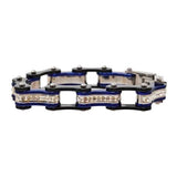 VJ117 Two Tone Black/Candy Blue W/White Crystal Centers