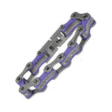 VJ118 Two Tone Silver/Purple W/White Crystal Centers