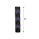 Black Leather Ponytail Wrap purple Butterflies