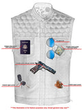 Men's Gold Rush Black Leather Vest - Yellow Stitching